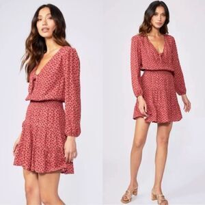 Paige Sandee Day to Night Mini Papaya Multi Pink Dress Size L